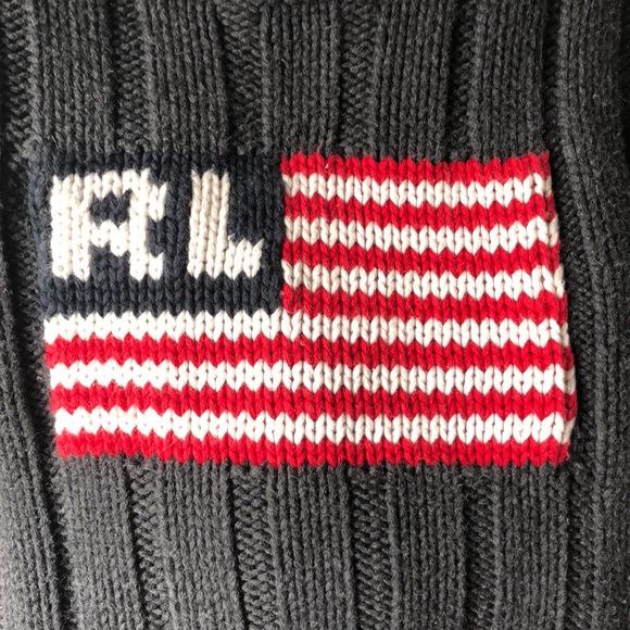 Ralph Lauren Gray Flag Sweater - Picture 3 of 7